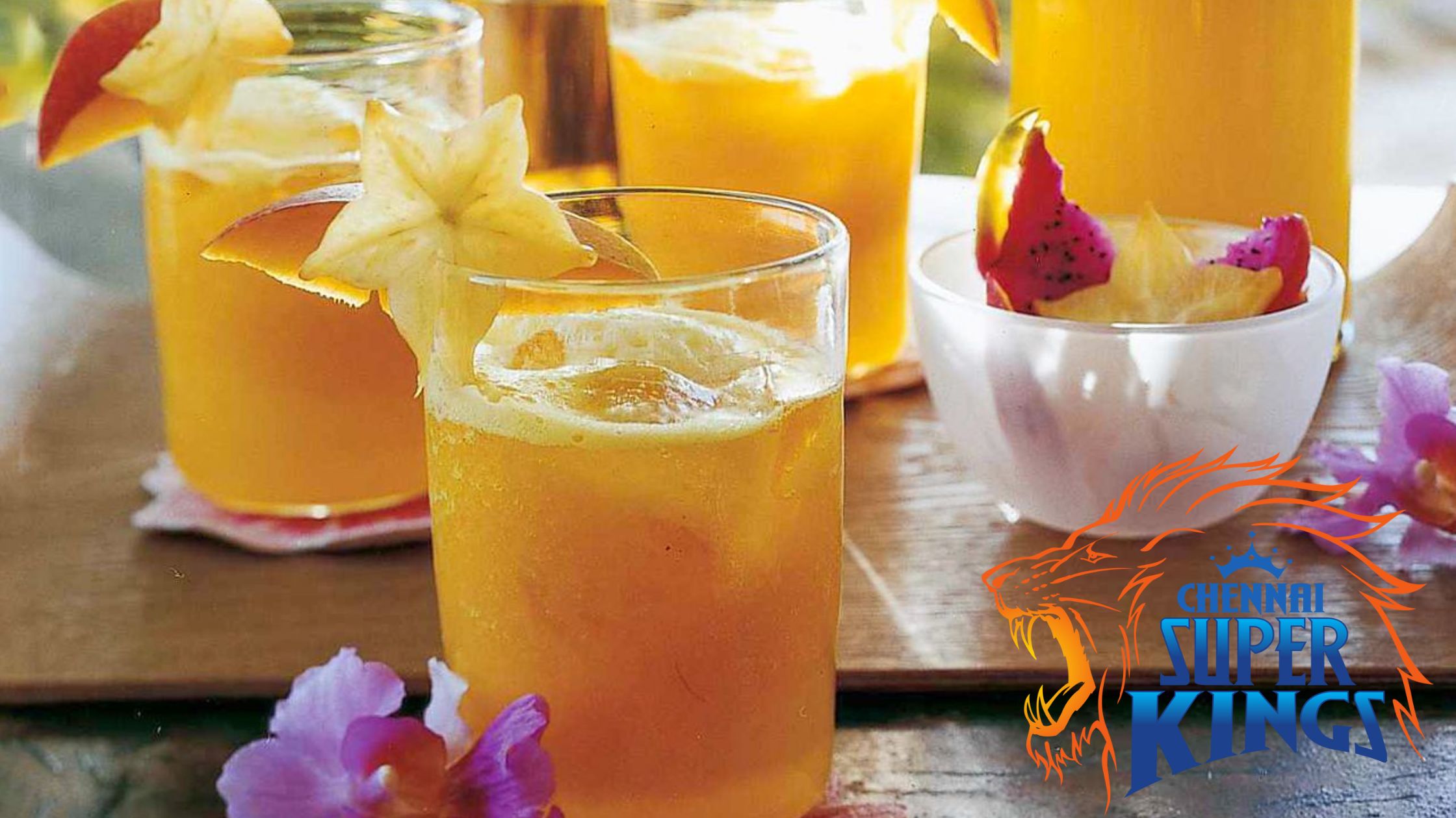 Tropical mango and rum punch